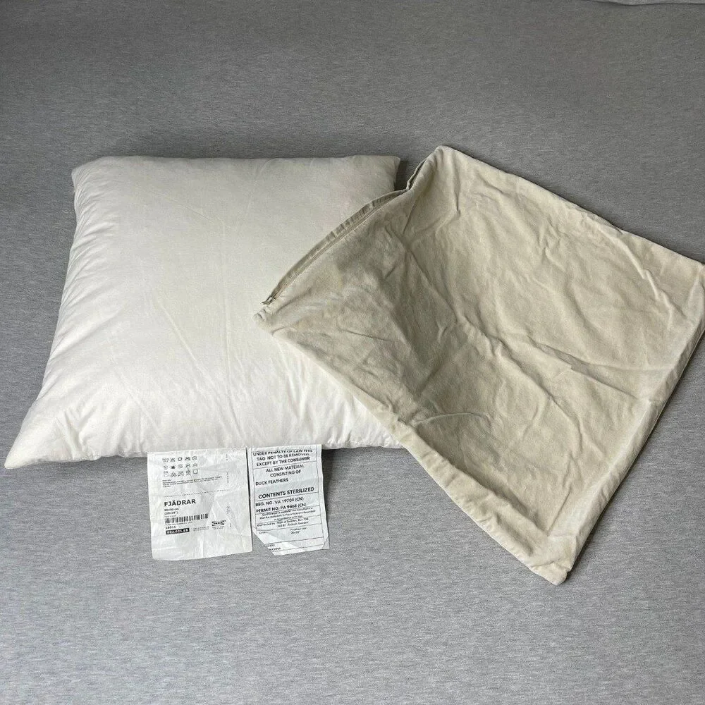 IKEA Fjadrar 20”x20” Inner Pillow & Sanela Cushion Pillow Case 2 PCS. Set